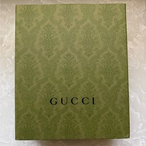 Gucci Olive Green Patterned Gift Box with Black Logo